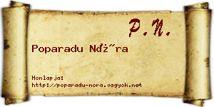 Poparadu Nóra névjegykártya